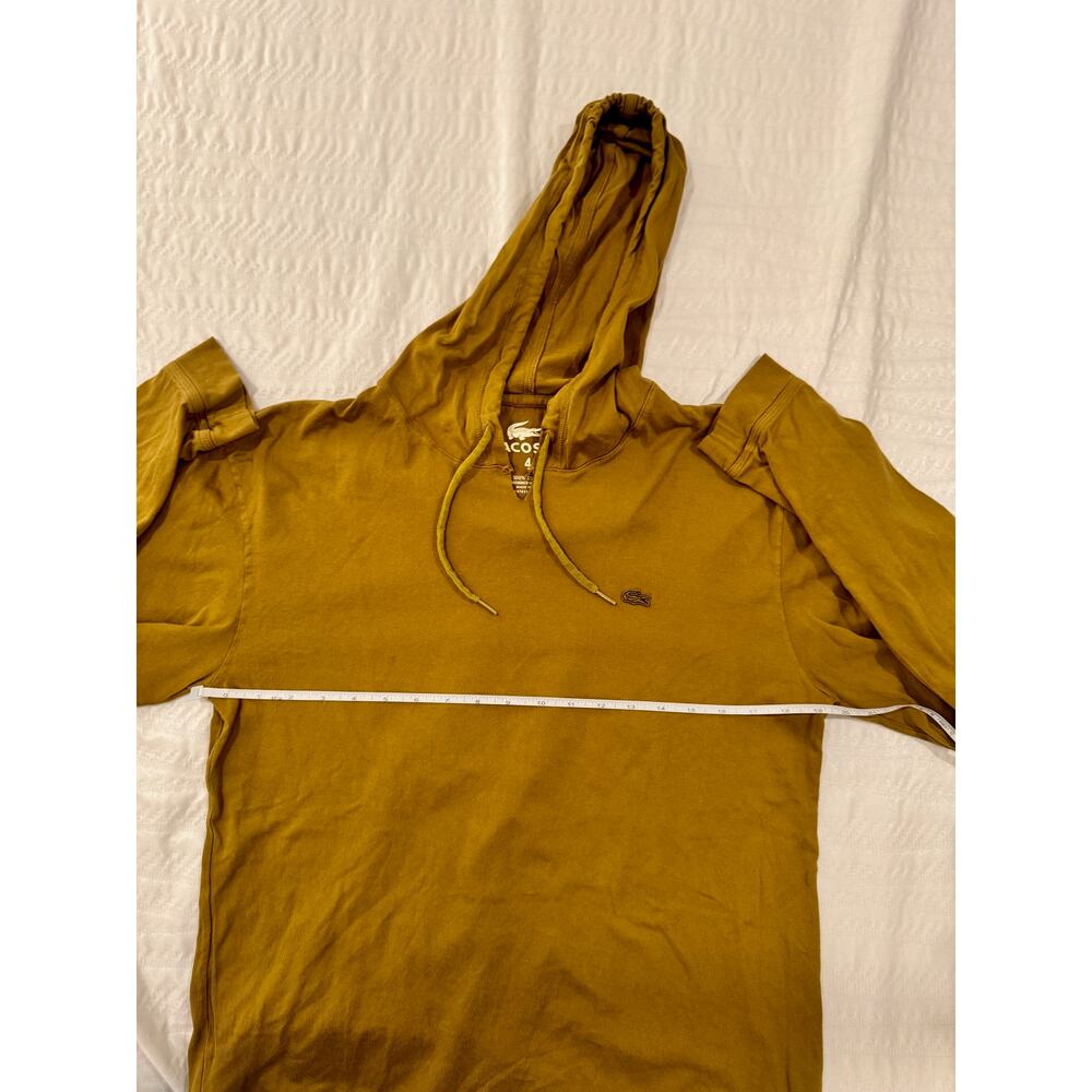 Lacoste Devanlay Men's Cotton Pullover Hoodie Sz 4/M Mustard Olive Preppy French - Picture 12 of 13